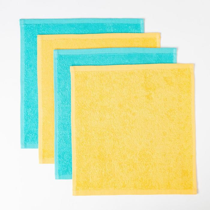 Набор махровых полотенец Spaday 30х30 см - 4 шт, 100% хлопок 340 гр/м2