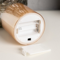 Светодиодная свеча золотистая, 7.5 &times; 10 &times; 7.5 см, воск, пластик, батарейки АААх3 (не в комплекте), свечение тёплое белое