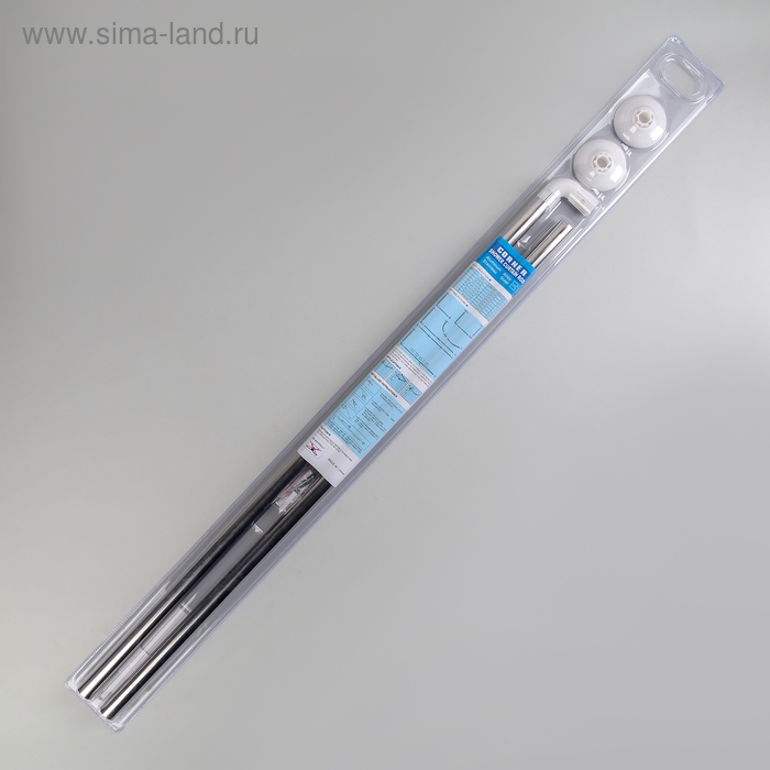 Карниз для ванной комнаты г-образный, 80&times;80 см, нержавеющая сталь