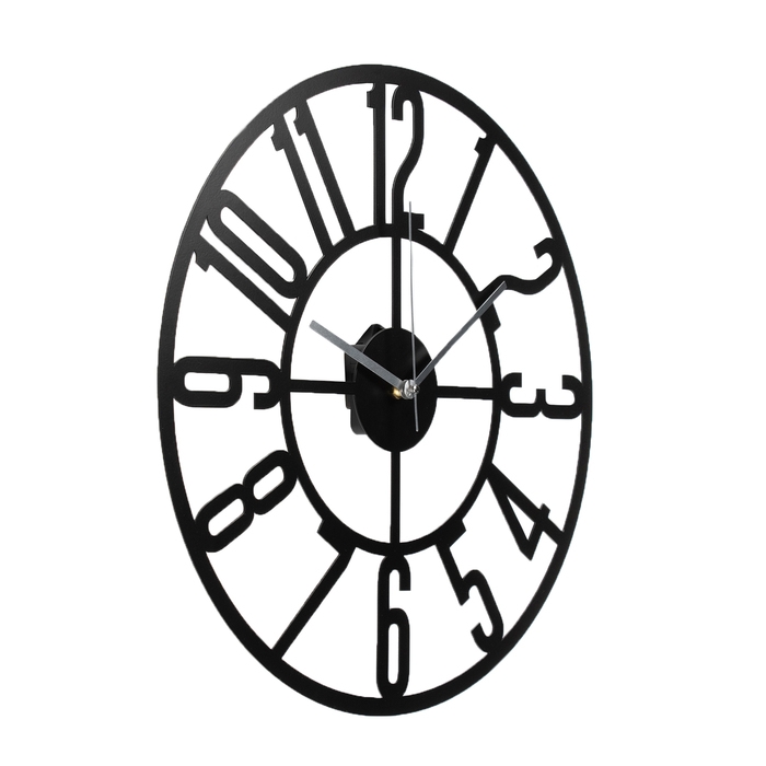 Часы настенные из металла "Лофт-2", бесшумные, d-40 см, АА