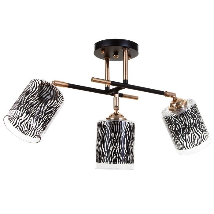 Люстра Люстра "Роберта" 3хЕ27 40Вт черно-золотой 52х26х27 см BayerLux