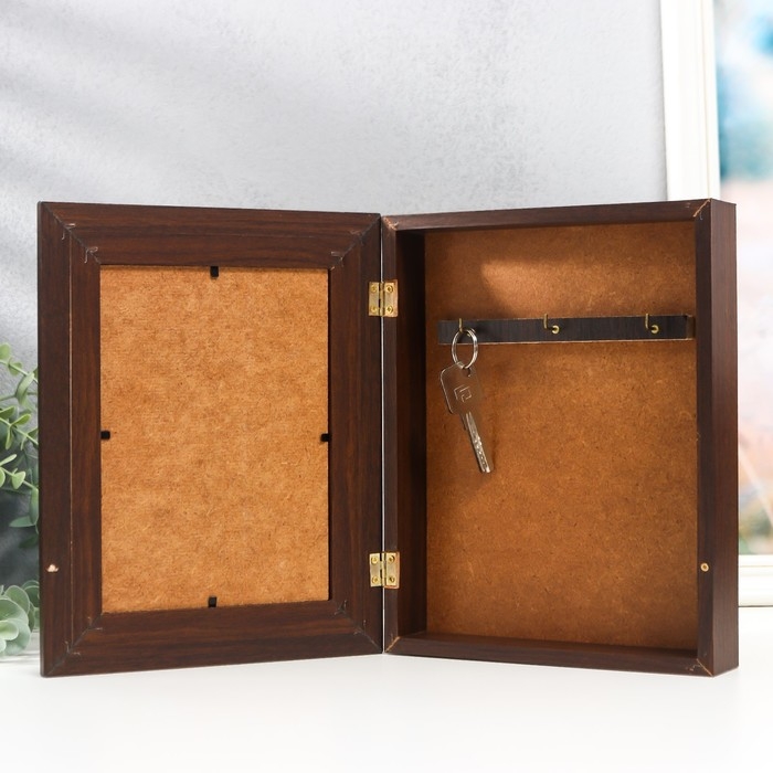 Ключница "Яркий цветок" венге 19х24 см МИКС