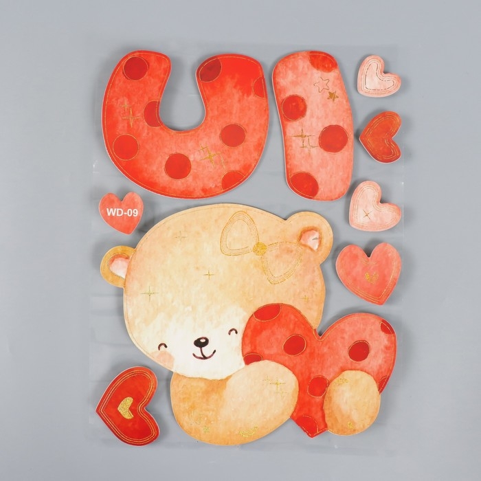 Наклейка EVA интерьерная Наклейка EVA интерьерная "Мишка. Признание в любви" 41х31,5 см