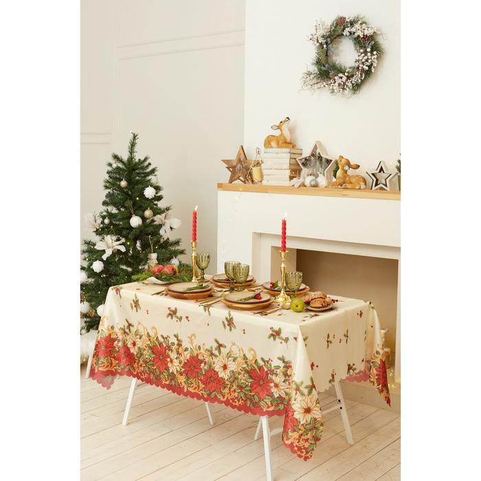 Скатерть новогодняя Доляна "&laquo;Новогоднее настроение&raquo;" 110*145 см, 100% п/э