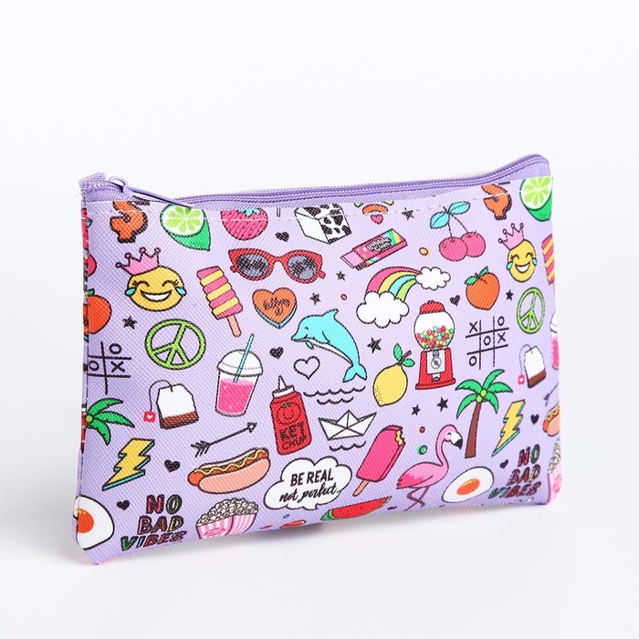 Косметичка на молнии, цвет сиреневый Косметичка на молнии, цвет сиреневый