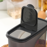 Ёмкость для сыпучих продуктов «Бест», 2 л, 9,5×19×19 см, цвет прозрачный, крышка серая Ёмкость для сыпучих продуктов «Бест», 2 л, 9,5×19×19 см, цвет прозрачный, крышка серая