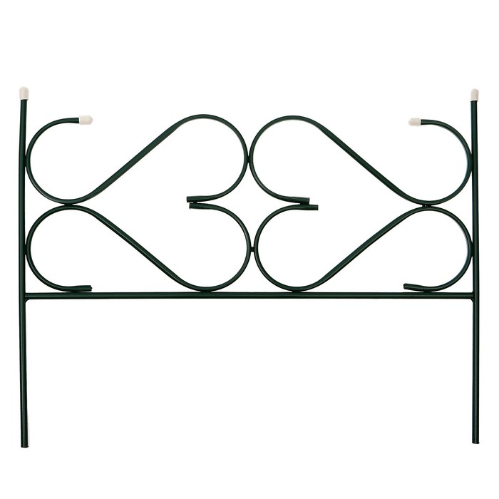 Ограждение декоративное, 51 &times; 320 см, 5 секций, с заглушками, металл, зелёное, &laquo;Дачный&raquo;