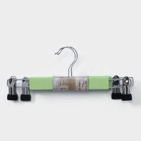 Вешалки для брюк и юбок LaDо́m Brillant, 28×12×2,3 см, 2 шт, деревянные, с зажимами, цвет фисташковый Вешалки для брюк и юбок LaDо́m Brillant, 28×12×2,3 см, 2 шт, деревянные, с зажимами, цвет фисташковый