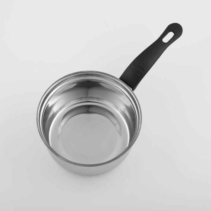 Сотейник из нержавеющей стали Доляна &laquo;Индия&raquo;, 900 мл, d=15,5 см, пластиковая ручка, цвет серебряный