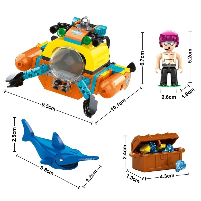 Конструктор Кладоискатели &laquo;Краб-лодка&raquo;, 165 деталей