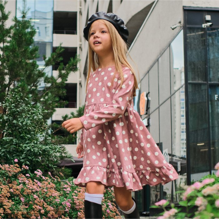 Платье детское KAFTAN "Горох", р. 36 (134-140), розовый