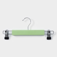 Вешалки для брюк и юбок LaDо́m Brillant, 28×12×2,3 см, 2 шт, деревянные, с зажимами, цвет фисташковый Вешалки для брюк и юбок LaDо́m Brillant, 28×12×2,3 см, 2 шт, деревянные, с зажимами, цвет фисташковый