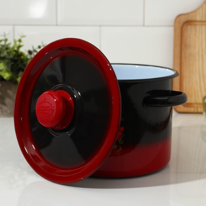 Кастрюля эмалированная, 3,5 л, цвет МИКС