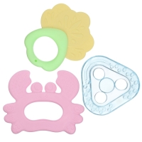 Набор прорезывателей силиконовых &laquo;Грызунки&raquo;, с погремушкой, 3 шт., Крошка Я