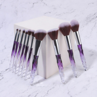 Набор кистей для макияжа &laquo;Luminous&raquo;, 10 предметов, PVC - чехол, цвет чёрный/фиолетовый