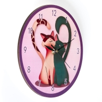 Часы настенные интерьерные "Котики", d-23. см Часы настенные интерьерные "Котики", d-23. см