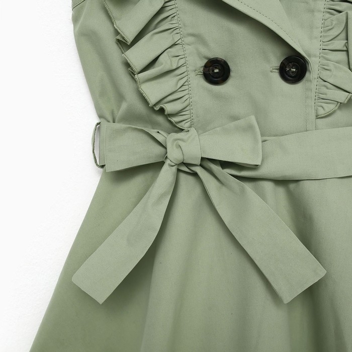 Платье детское двубортное KAFTAN, размер 30 (98-104 см), цвет оливковый