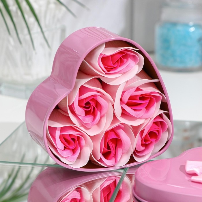 Мыльные розочки, трёхцветные,набор 6 шт. Мыльные розочки, трёхцветные,набор 6 шт.