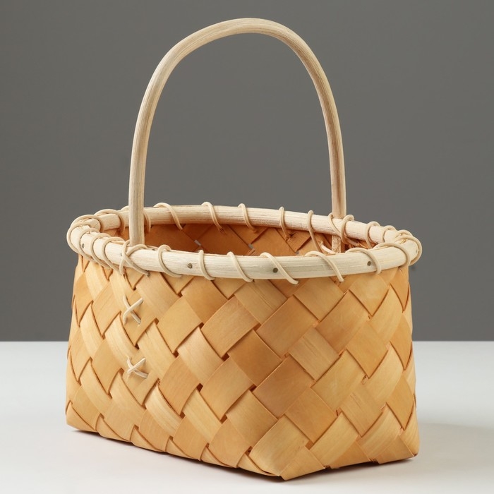 Корзина плетеная, 21 х 13,5 х 12/23,5 см, секвойя Корзина плетеная, 21 х 13,5 х 12/23,5 см, секвойя