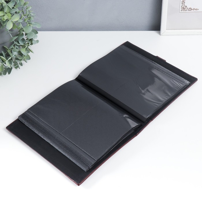 Фотоальбом 200 фото 10х15 см кожзам, кофейный 23,5х18,5х5,5 см