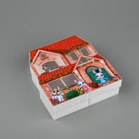 Коробка подарочная &laquo;Весёлые зверята&raquo;, 17 х 17 х 5 см