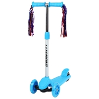 Самокат GRAFFITI, колёса световые PU 120/100 мм, цвет голубой