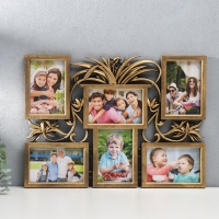 Фоторамка пластик на 6 фото 10х15 см "Африканская лилия" тёмное золото 36х49 см Фоторамка пластик на 6 фото 10х15 см "Африканская лилия" тёмное золото 36х49 см