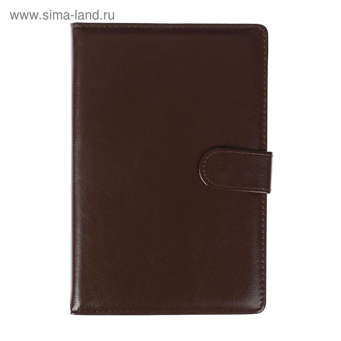 Ежедневник недатированный А5,100 листов в клетку, с хлястиком, обложка ПВХ, МИКС