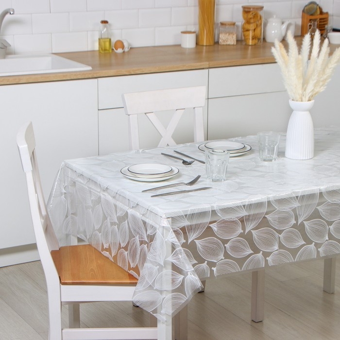 Скатерть &laquo;Физалис&raquo;, 132&times;180 см, цвет белый