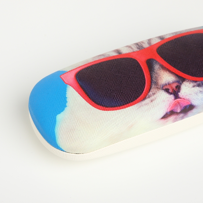 Футляр для очков на хлопушке, длина 16 см, цвет голубой Футляр для очков на хлопушке, длина 16 см, цвет голубой