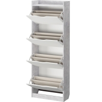 Обувница 64Б, 600х250х1620, Белое сияние/Цемент светлый