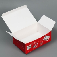 Подарочная коробка складная, новогодняя&laquo;Новогодняя акварель&raquo;, 18 х 12 х 7 см, Новый год