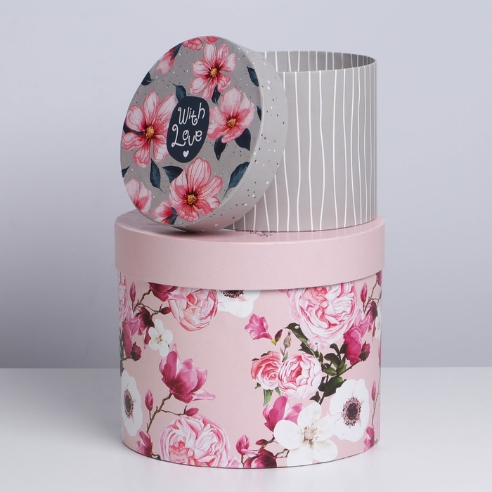 Набор коробок 5 в 1, упаковка подарочная, &laquo;Цветы&raquo;, 13 х 13,5‒19.5 х 23 см