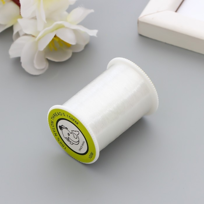 Леска для бисера 0,15 мм, 100 м, белый Леска для бисера 0,15 мм, 100 м, белый