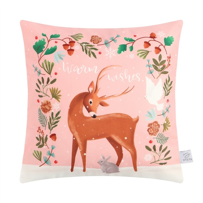 Чехол на подушку Этель Чехол на подушку Этель "Warm wishes", 40*40 см, 100 п/э, велюр