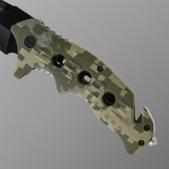 Нож складной Stinger с клипом, стропорезом, 9.5 см, лезвие - 3Cr13, рукоять - сталь Нож складной Stinger с клипом, стропорезом, 9.5 см, лезвие - 3Cr13, рукоять - сталь