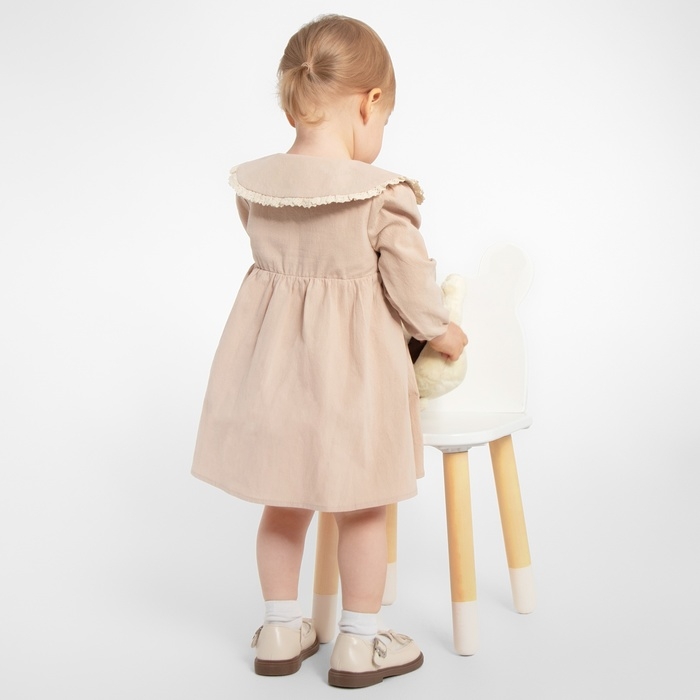 Платье для девочки MINAKU, цвет бежевый, рост 74-80