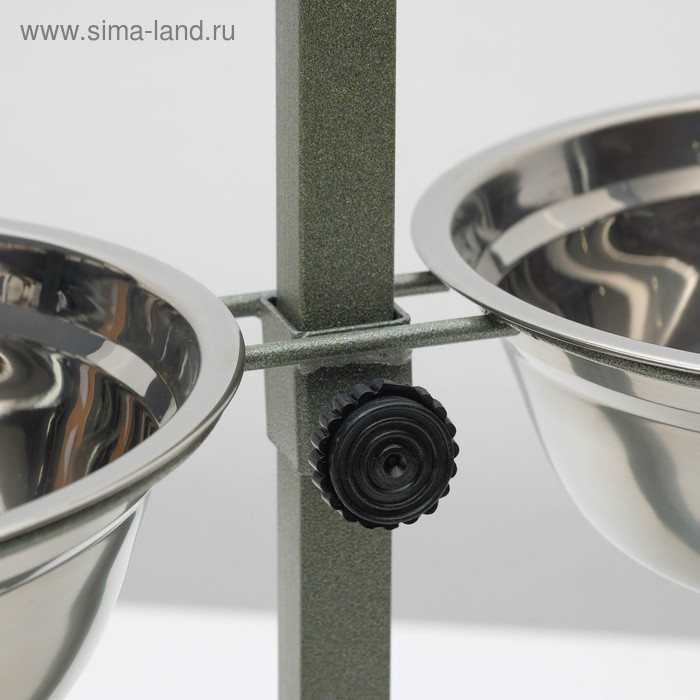 Подставка с мисками, 2 х 2 л, высота 50 см, разборная, зелёная Подставка с мисками, 2 х 2 л, высота 50 см, разборная, зелёная