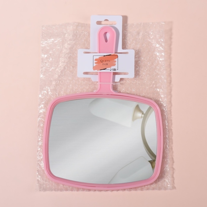 Зеркало с ручкой, зеркальная поверхность 12 &times; 15 см, цвет МИКС