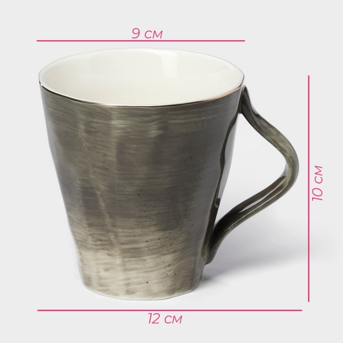 Кружка фарфоровая Доляна «Млечный путь», 350 мл, цвет серый Кружка фарфоровая Доляна «Млечный путь», 350 мл, цвет серый