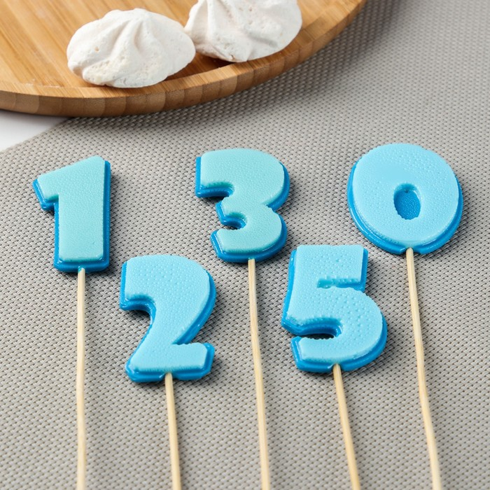 Силиконовый молд для леденцов и шоколада &laquo;Цифры&raquo;, h=5.5 см, цвет прозрачный