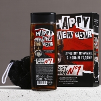 Подарочный набор, гель для душа 250 мл и мочалка для тела, Новый Год Подарочный набор, гель для душа 250 мл и мочалка для тела, Новый Год