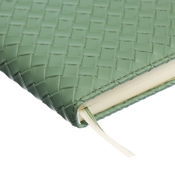 Ежедневник недатированный A5 136 листов, кожзам deVENTE. Clair, твердая обложка с поролоном, перфорация, ляссе, блок 70, зеленый