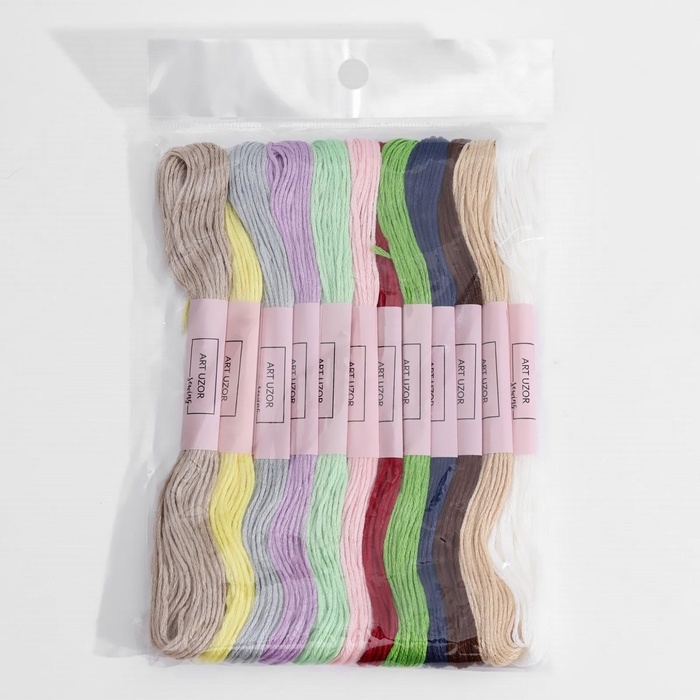 Набор ниток мулине №11/12, 8 &plusmn; 1 м, 12 шт