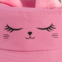 Панама детская для девочки &laquo;Кошка&raquo;, +ушки-заколки, цвет розовый, р-р 54