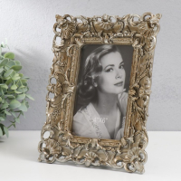 Фоторамка полистоун 10х15 см "Ампир" серебро 22,5х17,5 см