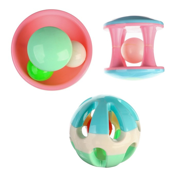 Набор погремушек &laquo;Карусельки&raquo;, 3 шт, Крошка Я