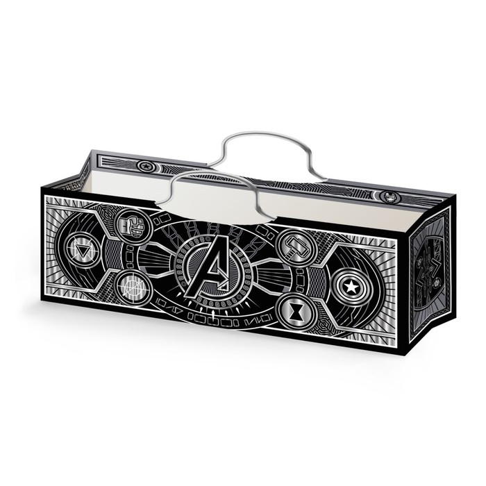 Пакет под бутылку с тиснением "Поздравляю", Мстители, 35,5х12,5х9 см