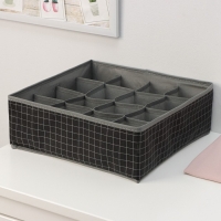 Органайзер для хранения белья Доляна «Кло», 16 ячеек, 32×32×12 см, цвет чёрный Органайзер для хранения белья Доляна «Кло», 16 ячеек, 32×32×12 см, цвет чёрный