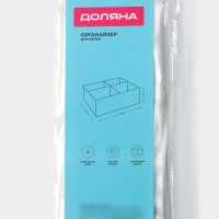 Органайзер для хранения белья Доляна «Лагуна», 4 ячейки, 29×29×10 см, цвет бирюзовый Органайзер для хранения белья Доляна «Лагуна», 4 ячейки, 29×29×10 см, цвет бирюзовый